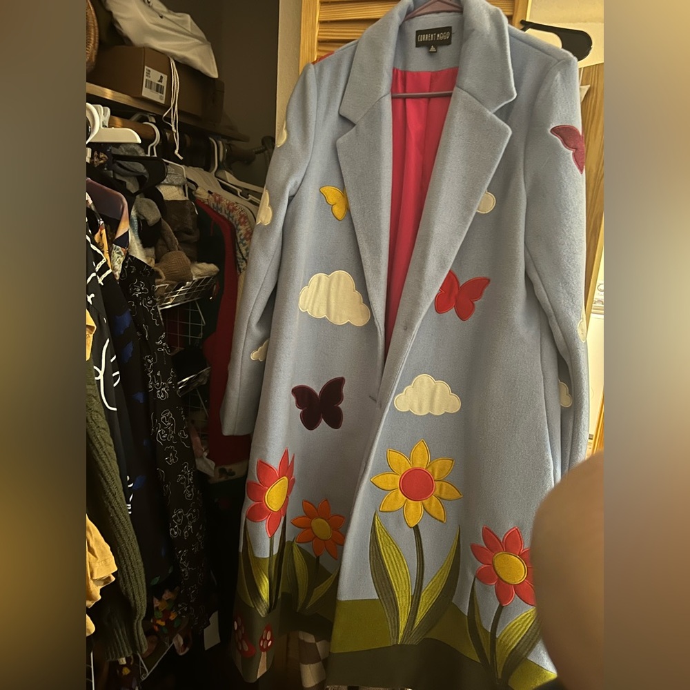 Current Mood Dolls Kill Rainbow Garden pea coat